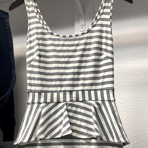 Cotton casual dress gray and white